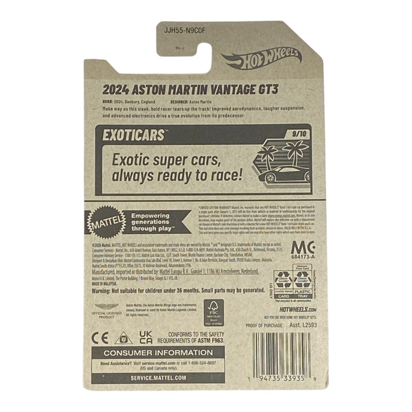 Collectors World Toys Hot Wheels 2024 Aston Martin Vantage GT3 | Exoticars Series 9/10