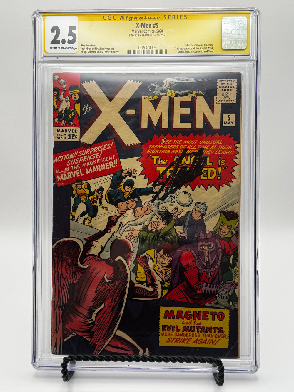 X-Men #5 CGC 2.5 Yellow Label Signed by Stan Lee 1964 [IN STOCK]