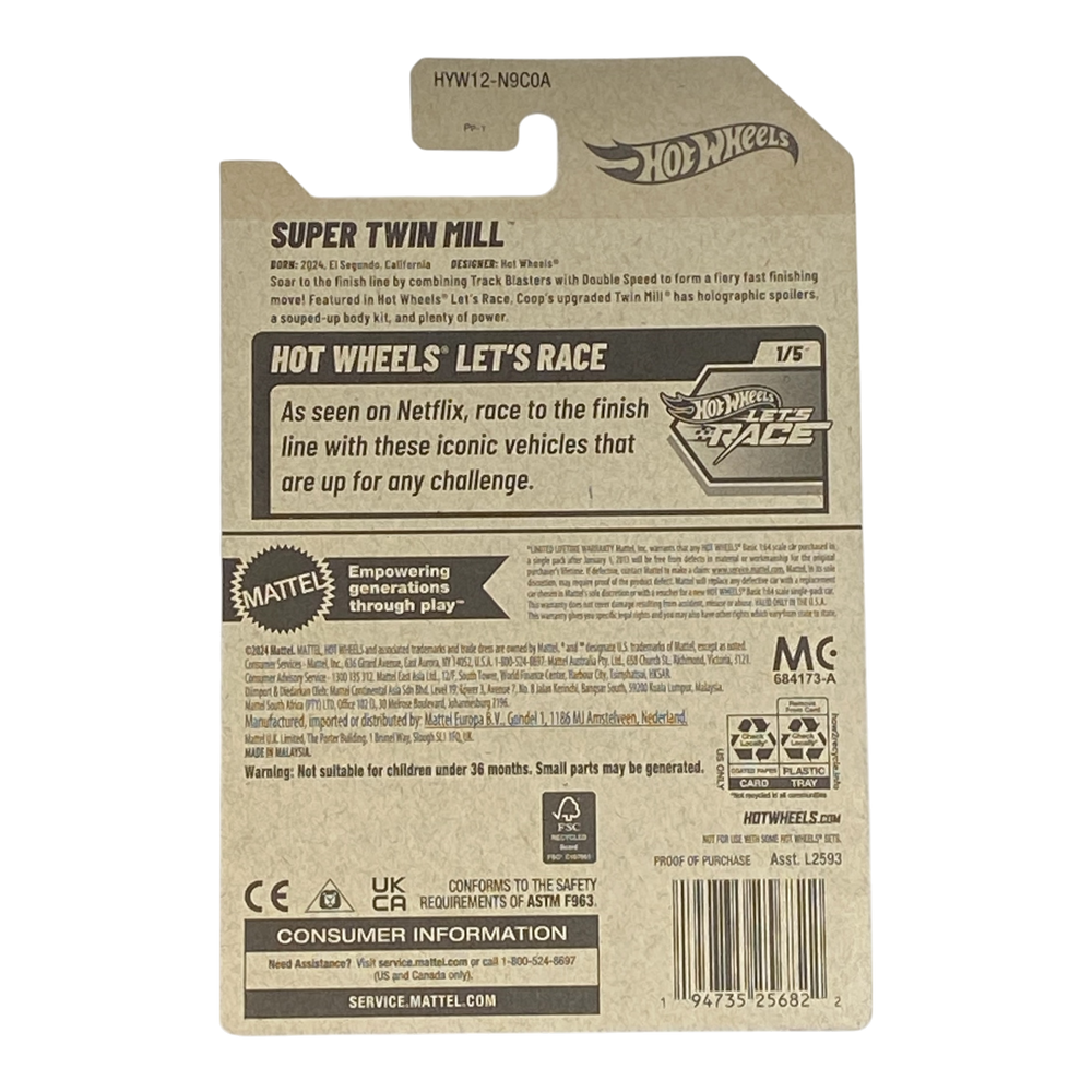 Collectors World Toys Hot Wheels Super Twin Mill | Let's Race Series 1/5