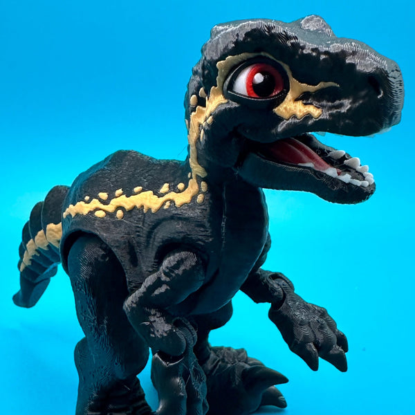 Articulated Velociraptor Dinosaur 3D Printed Toy | Stlflix | Blue | Raptor