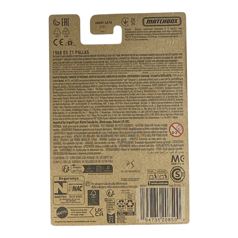 Collectors World Toys Matchbox 1968 DS 21 Pallas | European Streets Series