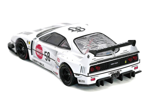 LBWK (Liberty Walk) F40 #58 White with Graphics "Collet" 1/64 Diecast Model Car by Inno Models