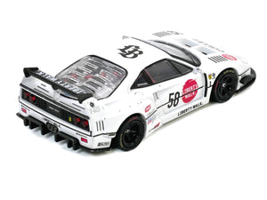 LBWK (Liberty Walk) F40 #58 White with Graphics "Collet" 1/64 Diecast Model Car by Inno Models