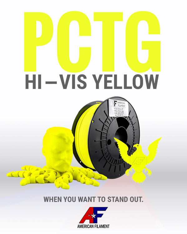 Hi-Vis Yellow AF 1.75mm PCTG Filament Made in the USA! - Echo Six Hobbies