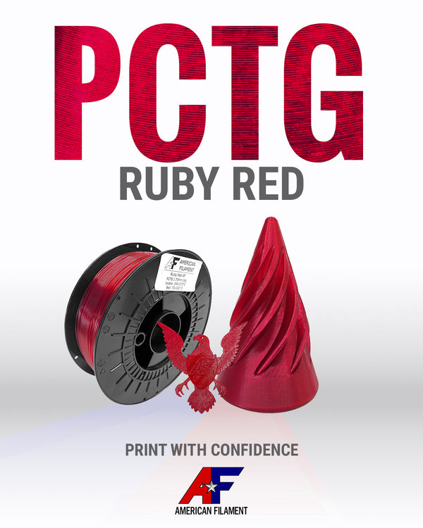 Transparent Ruby Red AF 1.75mm PCTG Filament Made in the USA! - Echo Six Hobbies