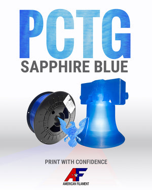 Transparent Sapphire Blue AF 1.75mm PCTG Filament Made in the USA!