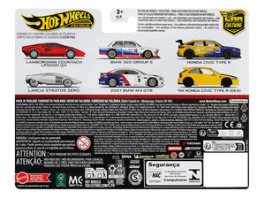 Lamborghini Countach LP5000 QV Red and Lancia Stratos Zero Gray Metallic "Car Culture" Set of 2 Cars Diecast Model Cars by Hot Wheels