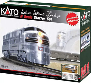 KATO 106-0041 N Scale CB&Q Silver Streak Zephyr Starter Set