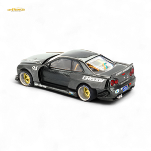 (Pre-Order) Kaido House x Mini GT Nissan Skyline GT-R (R34) Kaido Works GReddy V2 - Black w/ Carbon 1:64