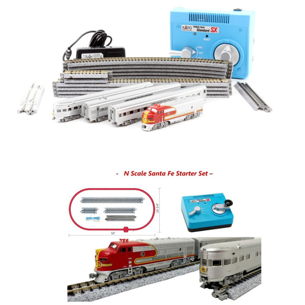 PowerHobby KATO N Scale Santa Fe ATSF Super Chief Train Starter Set 106-0018 Track