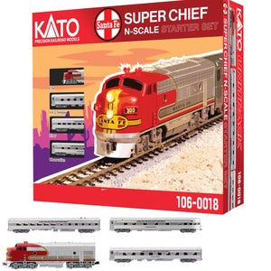 PowerHobby KATO N Scale Santa Fe ATSF Super Chief Train Starter Set 106-0018 Track