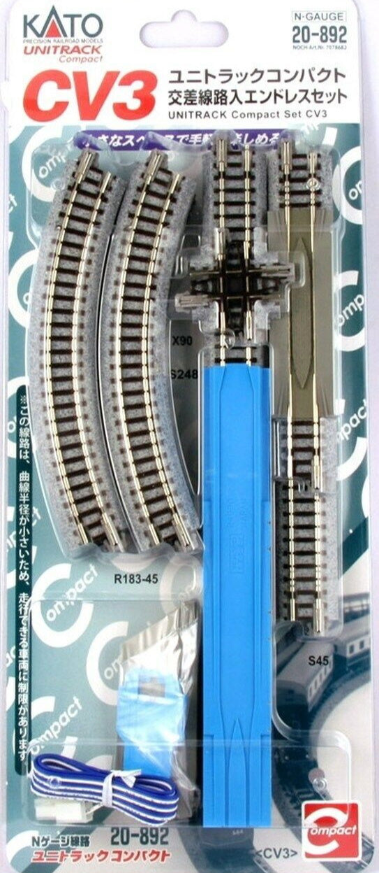 Kato 20-892 N Scale Unitrack CV3 Compact Semicircle Set Crossing / Feeder