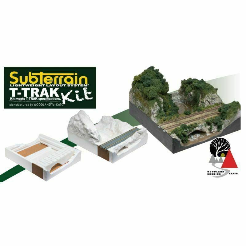 PowerHobby Kato K28885 N SubTerrain Lightweight Layout System T-Track Straight Kit — N Figuers