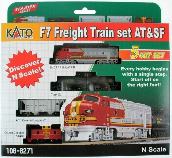 Kato N 106-6271 RTR F7 Freight AT&SF Train Set