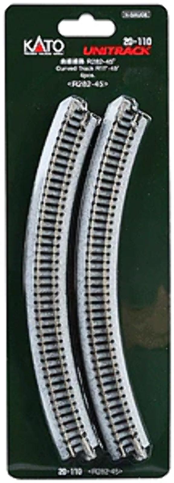 PowerHobby Kato N 20-110 Unitrack 11"-45-Degree Radius Curved Track (4) — N Tracks