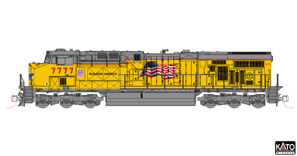 PowerHobby Kato 176-8967 N GE ES44AC Union Pacific #7777 Locomotive DCC READY