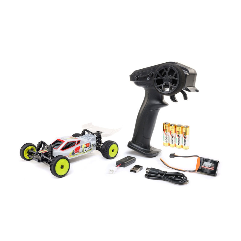 Losi 1/24 Micro-B 2S 2WD RTR Race Buggy White w Battery + Charger