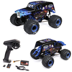 Losi 1/18 Mini LMT 4X4 BLUE Brushed Monster Truck RTR, Son-Uva Digger LOS01026T2
