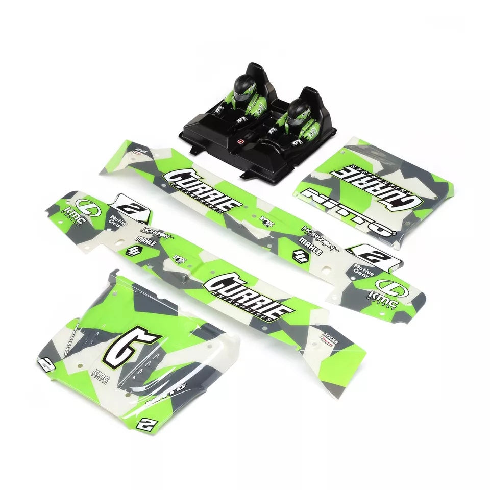 Losi LOS230099 Body/Driver Set, Green, Silkscreened: Hammer Rey