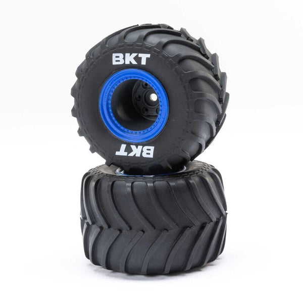 Losi LOS41047 MT Tires, Blue Beadlock, Premount (2): Mini LMT