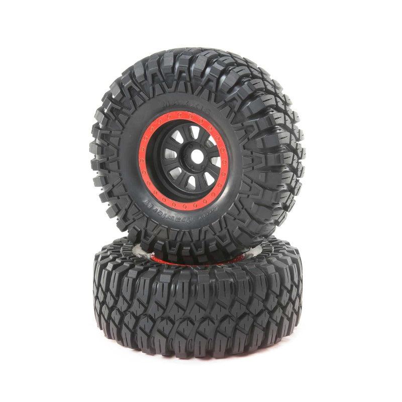 Losi LOS45031 Maxxis Creepy Crawler LT Black Mounted Tires (2) Super Rock Rey