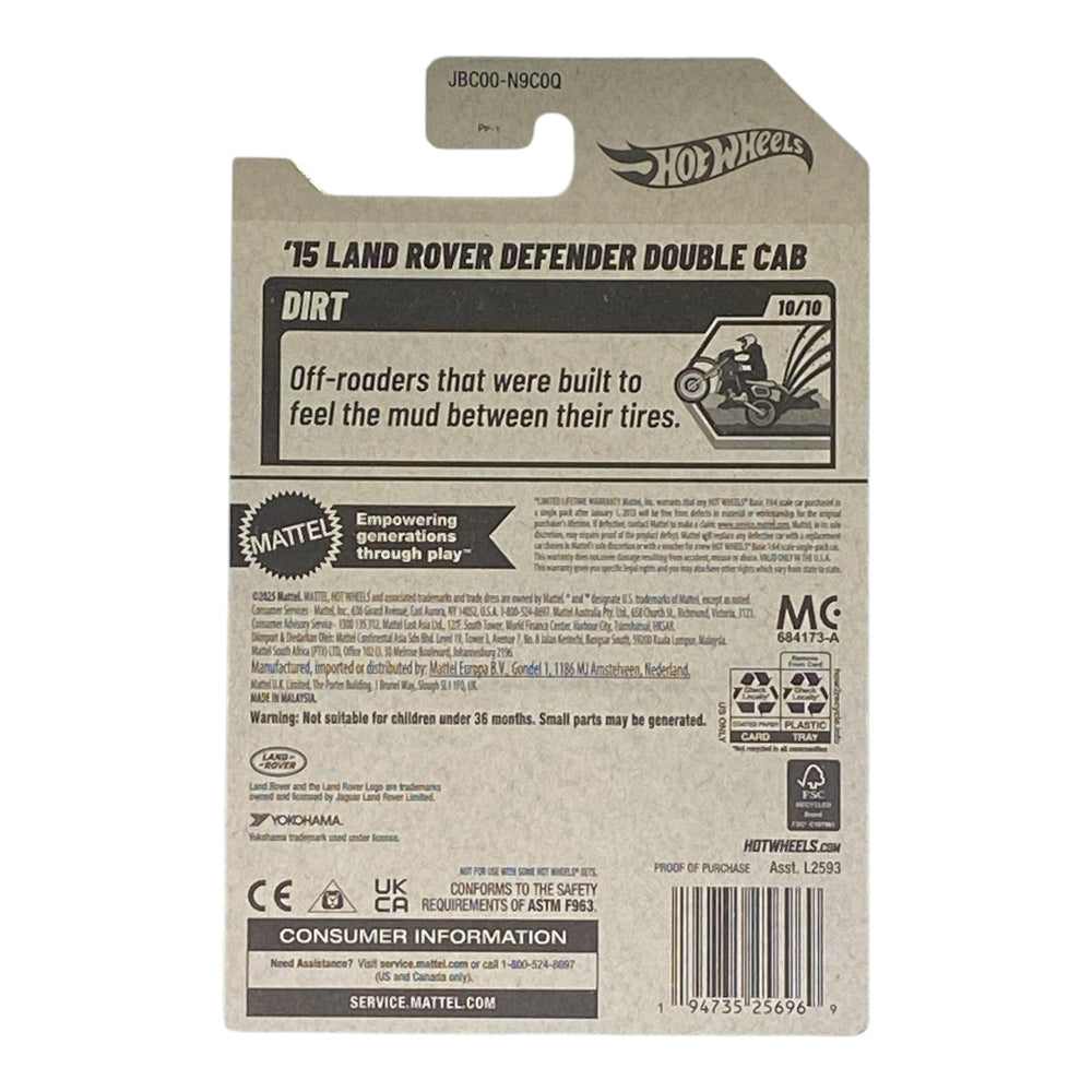 Hot Wheels '15 Land Rover Defender Double Cab - HW Dirt Series 10/10