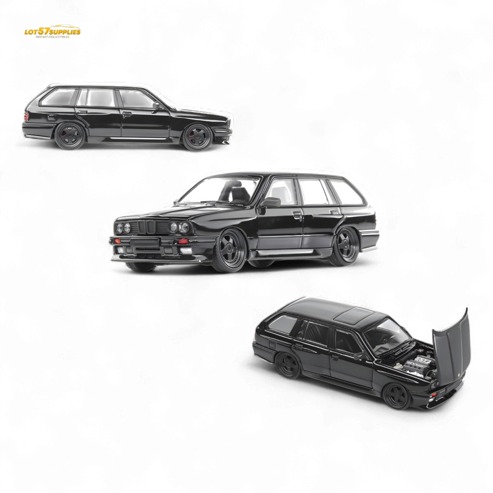 Mortal BMW E30 Crock - Openable Hood - Cambered in Full Black 1:64