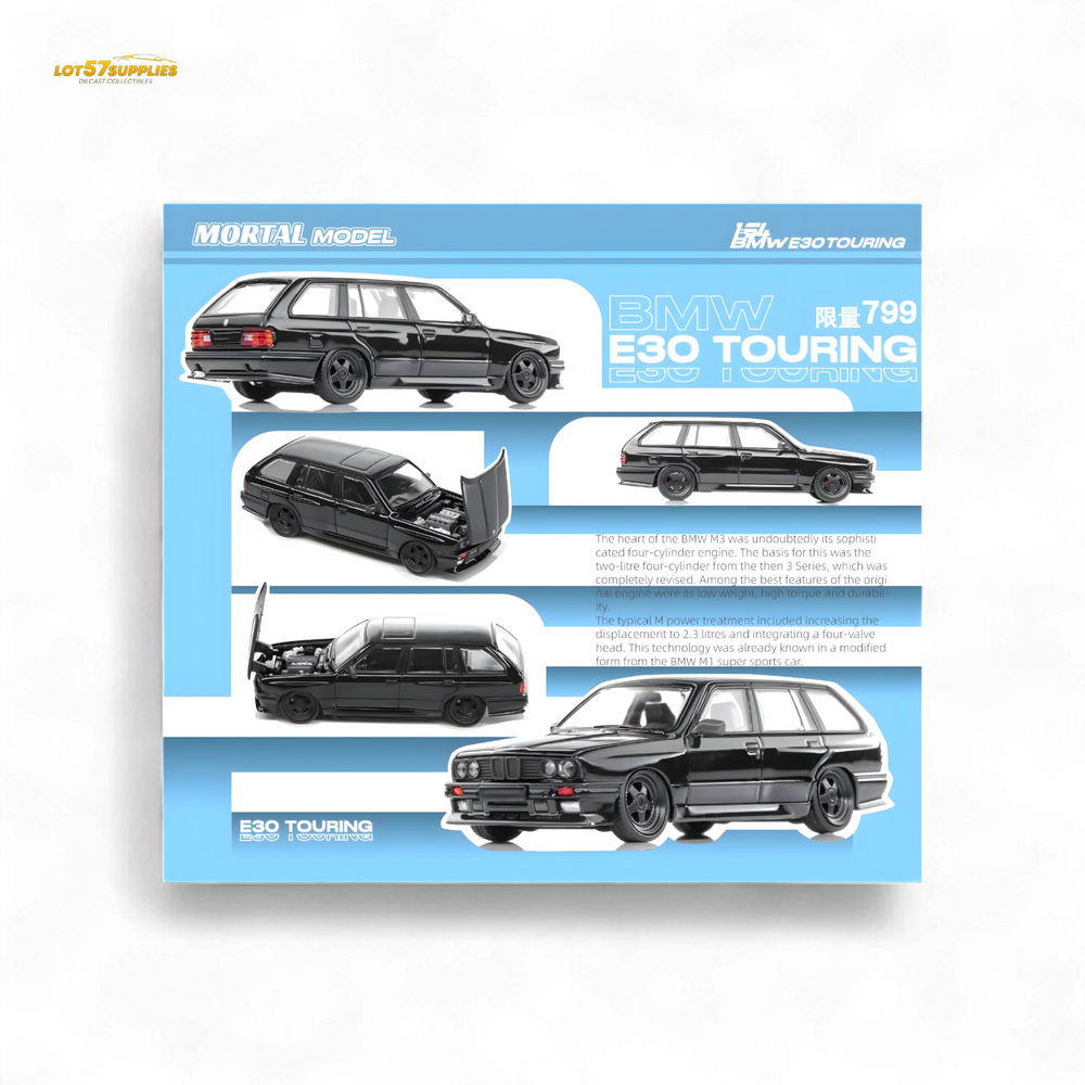 Mortal BMW E30 Crock - Openable Hood - Cambered in Full Black 1:64