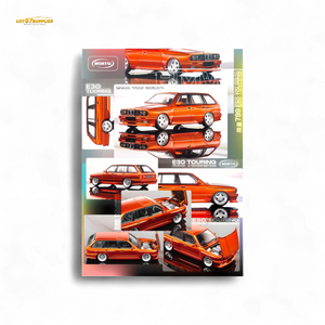 Mortal BMW E30 Crock - Openable Hood - Cambered in Sunset Orange 1:64