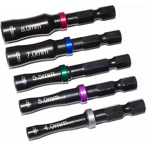 MIP 9615 4.0mm 5.0mm 5.5mm 7.0mm 8.0mm Nut Driver Speed Tip Bundle