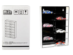 Showcase 12 Car Display Case Wall Mount - Clear, Black or White back panel - "Mijo Exclusives" for 1/64 Scale Models