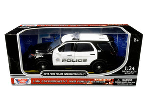 2015 Ford Police Interceptor Utility "San Gabriel Police" (California) Black and White 1/24 Diecast Model Car by Motormax —