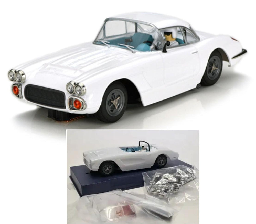 PowerHobby MRSLOTCAR 1960 Chevy Corvette C1 White Kit 1/32 Slot Car MR1501 MRSlot car