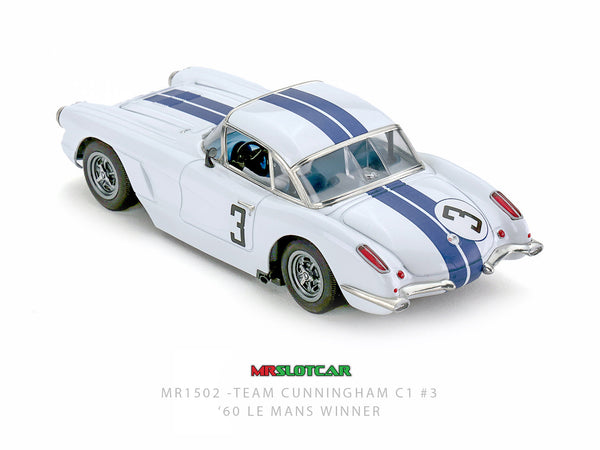 MRSLOTCAR Corvette C1 Team Cunningham 1960 Le Mans 1/32 Slot Car MR1502 MRSlot car