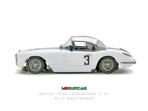 MRSLOTCAR Corvette C1 Team Cunningham 1960 Le Mans 1/32 Slot Car MR1502 MRSlot car