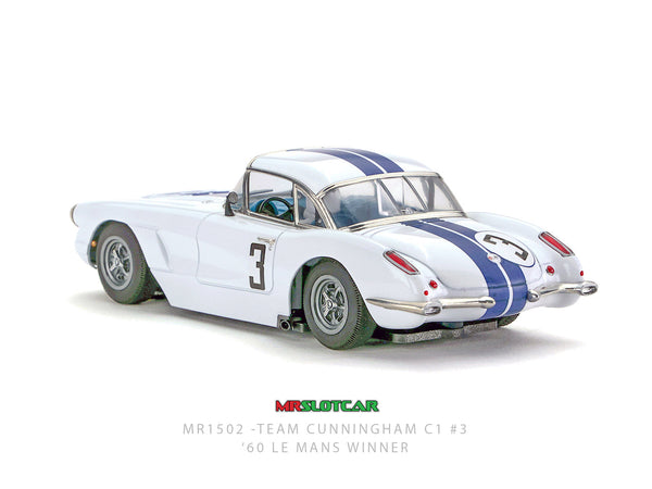 MRSLOTCAR Corvette C1 Team Cunningham 1960 Le Mans 1/32 Slot Car MR1502 MRSlot car