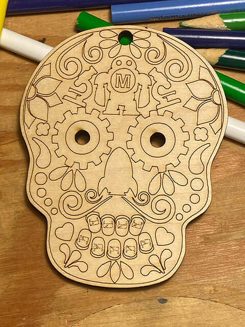 Maker Shed LED Wooden Maker Sugar Skull Kit