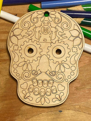 LED Wooden Maker Sugar Skull Kit