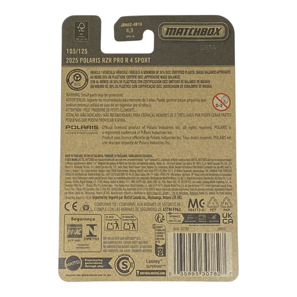 Matchbox 2025 Polaris RZR Pro R 4 Sport - 2025 Matchbox Series 105/125