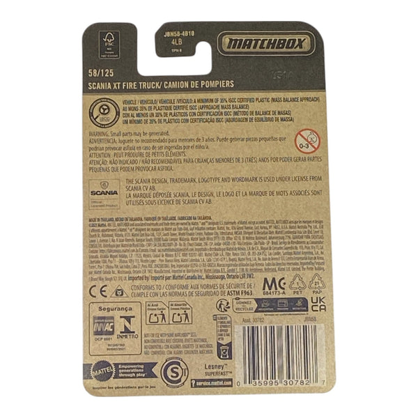 Matchbox Scania XT Fire Truck - 2025 Matchbox Series 58/125