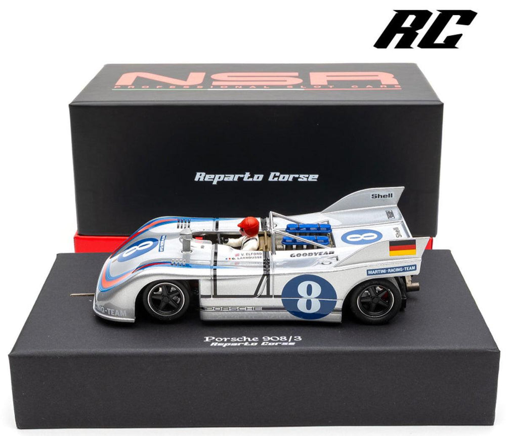 PowerHobby NSR Porsche 908/3 Martini Targa Florio REPARTO CORSE Wood Track 1/32 Slot Car