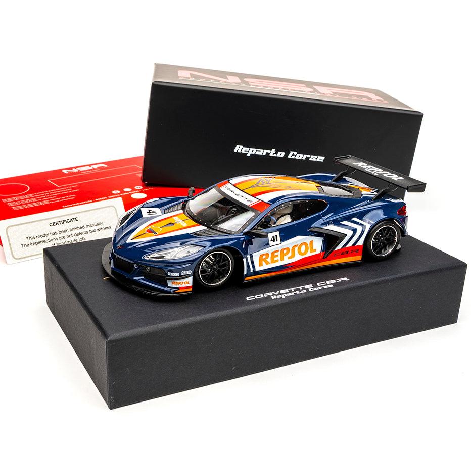 PowerHobby NSR Corvette C8R Repsol REPARTO CORSE Wood Track 1/32 Slot Car