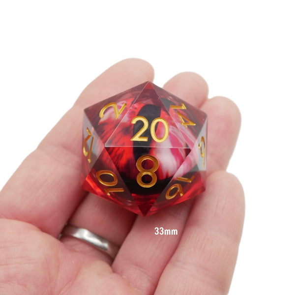 D20 Collective Nosferatu's Eye - Giant D20 Moving Eye DnD Dice | Acrylic RPG Gaming Dice