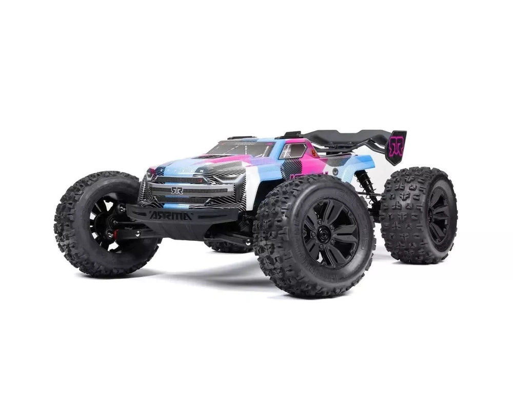 ARRMA ARA8608V6T2 1/8 KRATON 6S 4X4 RTR Brushless Speed Truck, Blue/Pink