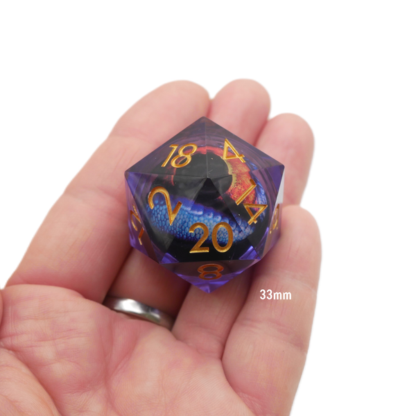 D20 Collective Owlbear's Eye - Giant D20 Moving Eye DnD Dice | Acrylic RPG Gaming Dice
