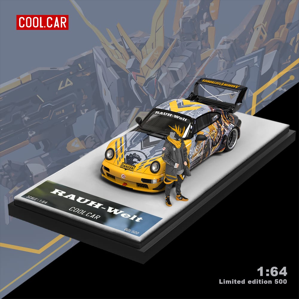 Cool Car Porsche RWB 964 BANSHEE MECHA Livery Figure Version 1:64