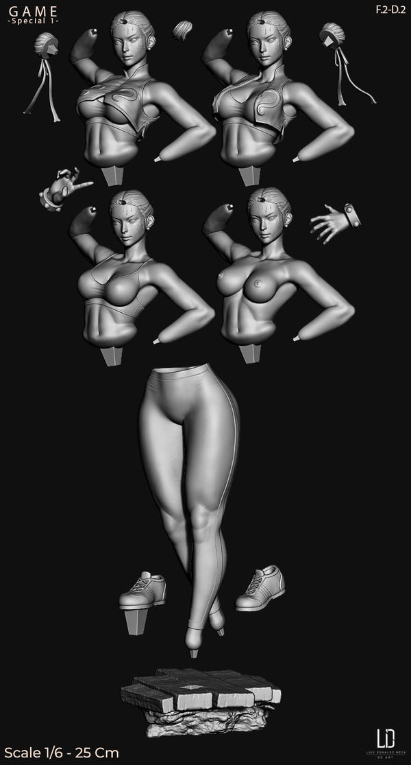 Chun-Li Pose 2 - Street Fighter (SFW/NSFW 18+ Only) - 1:6 Scale