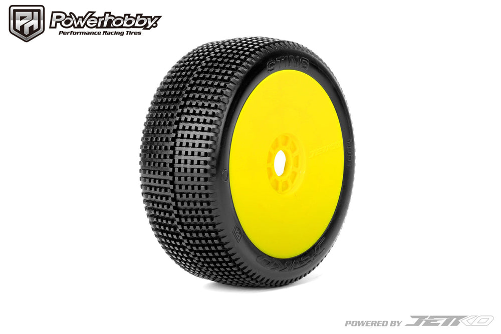 Powerhobby Sting 1/8 Buggy Mounted Tires Yellow (2) Super Soft