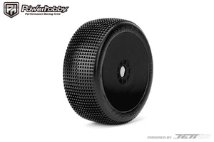 Powerhobby Marco 1/8 Buggy Mounted Tires Black Dish Wheels (2) Medium Soft