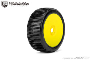 Powerhobby Marco 1/8 Buggy Mounted Tires Yellow Dish Wheels (2) Super Soft